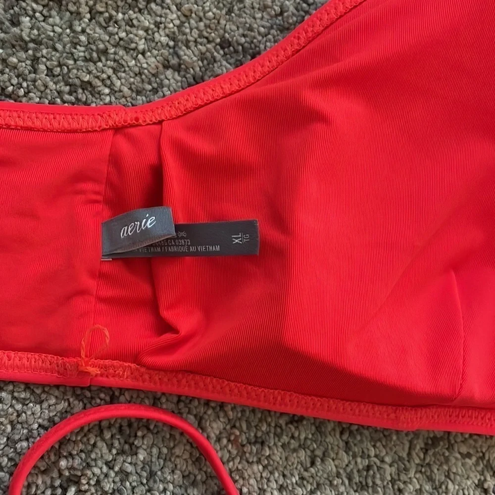 Aerie bright pinkish red bikini top XL